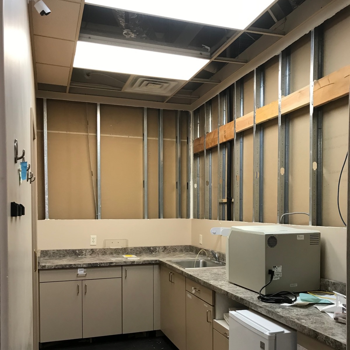 clinic room before construction