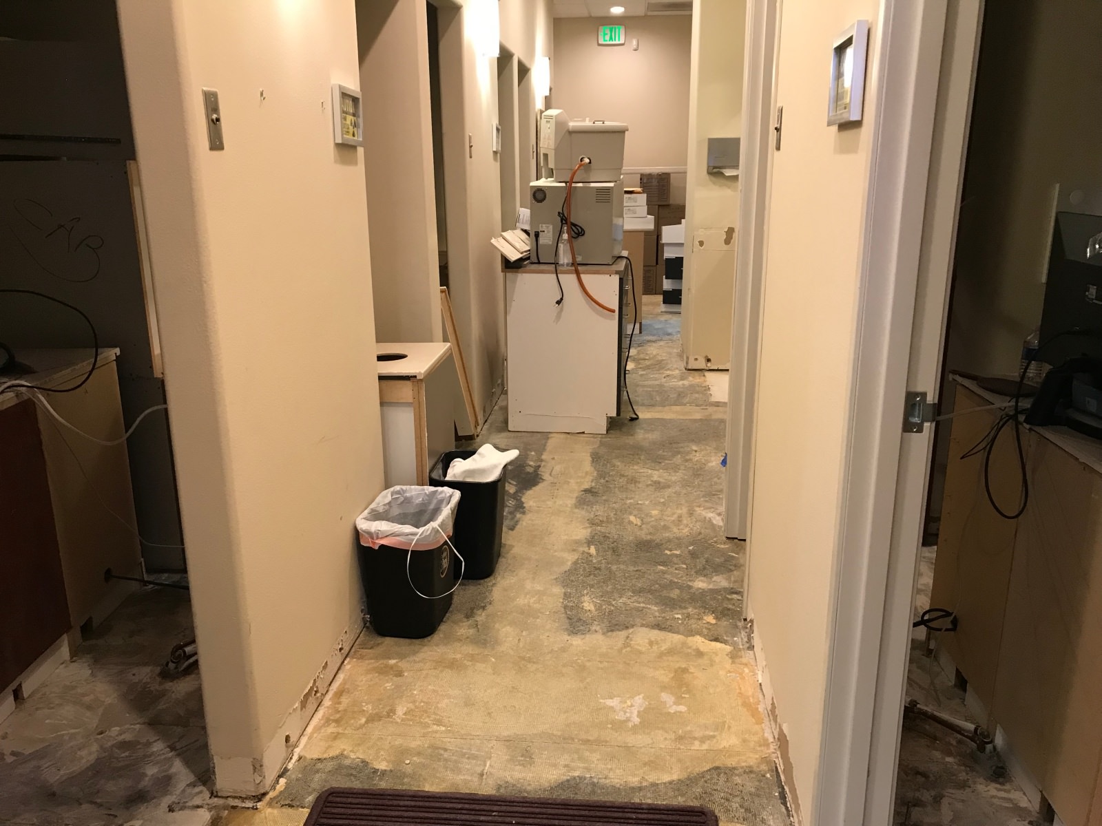Dental facility hallway before construction - lightbox